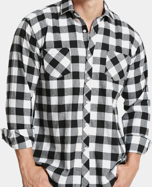 Men’s Checkered Casual Button-Up Shirt