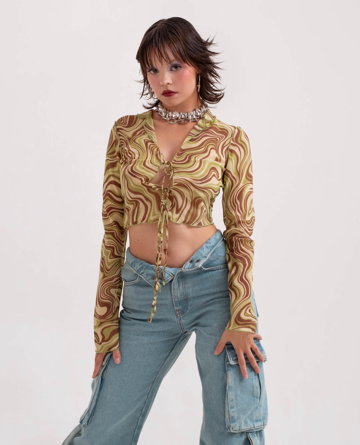 Women’s Tie-Front Chiffon Blouse