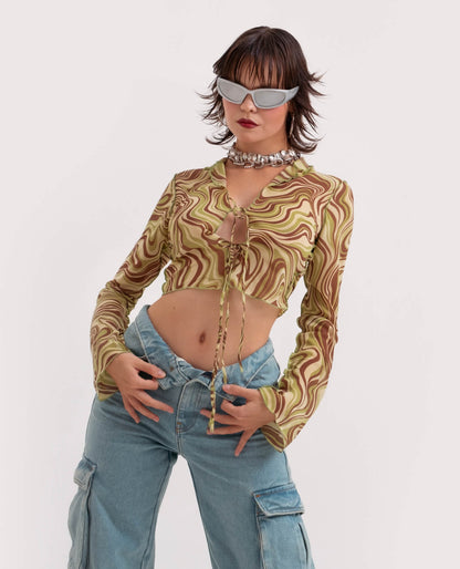 Women’s Tie-Front Chiffon Blouse