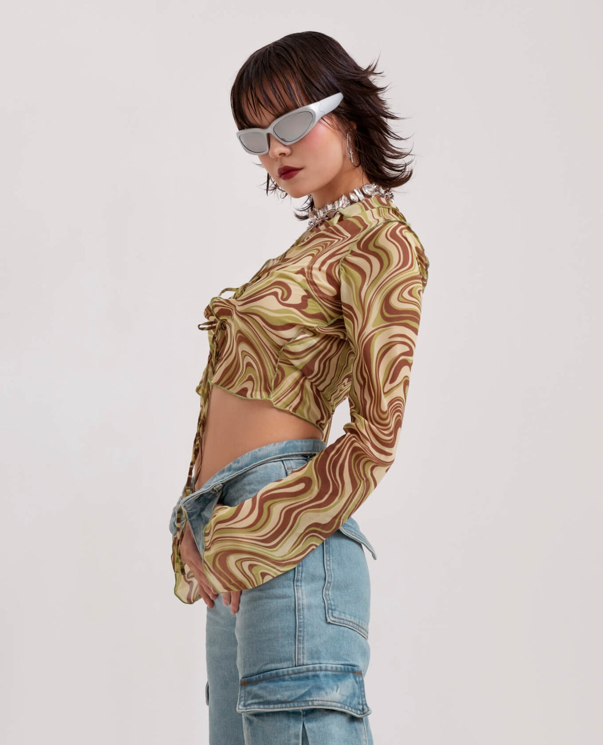 Women’s Tie-Front Chiffon Blouse