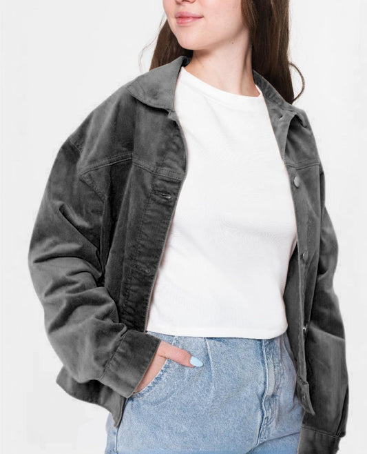 Women’s Casual Solid Denim Jacket
